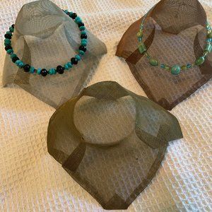 3 Beautiful Necklace display forms-Metal mesh-$60